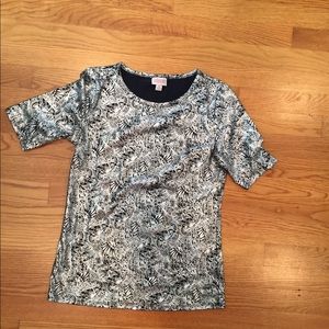 Lularoe elegant Gigi m navy and silver